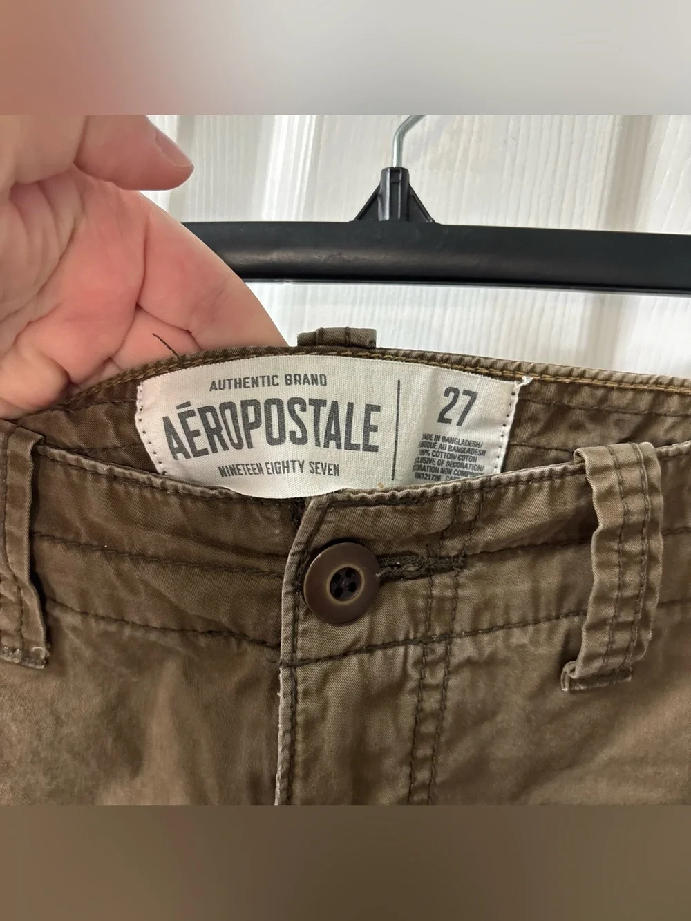 Aeropostale 100% Cotton Cargo Shorts Casual Utility Style Brown Men’s 26